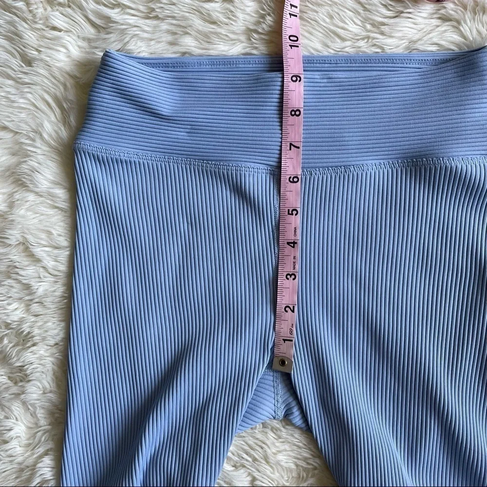 Year of Ours Shorts Biker Ribbed Athletic Activewear Baby Blue M